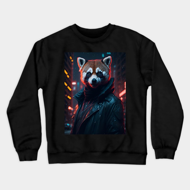 Red Panda Rain Rebel Crewneck Sweatshirt by star trek fanart and more